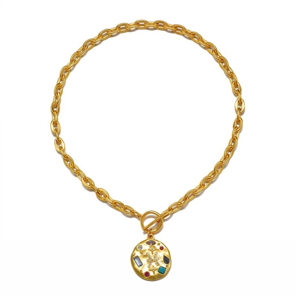Sequin Mosaic Zodiac Necklace Gemini